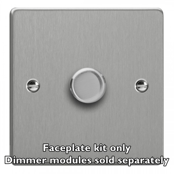 Varilight WDE1.BS Brushed Steel 1-Gang Matrix Kit For Rotary Dimmers