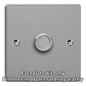 Varilight WDE1.BS Brushed Steel 1-Gang Matrix Kit For Rotary Dimmers