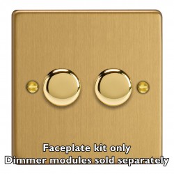 Varilight WDE2.BB Brushed Brass 2-Gang Matrix Kit For Rotary Dimmers