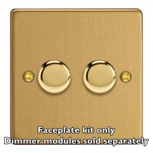 Varilight WDE2.BB Brushed Brass 2-Gang Matrix Kit For Rotary Dimmers