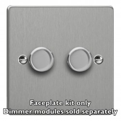 Varilight WDE2.BS Brushed Steel 2-Gang Matrix Kit For Rotary Dimmers