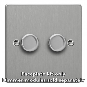 Varilight WDE2.BS Brushed Steel 2-Gang Matrix Kit For Rotary Dimmers
