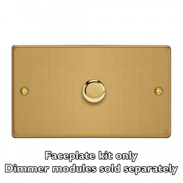 Varilight WDED1.BB Brushed Brass 1-Gang Matrix Kit For Rotary Dimmers (Twin Plate)