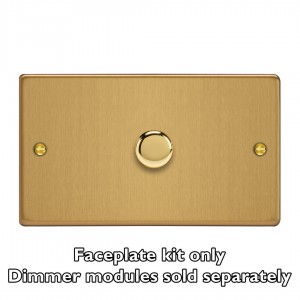 Varilight WDED1.BB Brushed Brass 1-Gang Matrix Kit For Rotary Dimmers (Twin Plate)