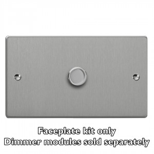 Varilight WDED1.BS Brushed Steel 1-Gang Matrix Kit For Rotary Dimmers (Twin Plate)