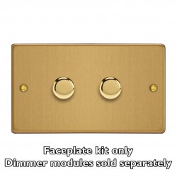 Varilight WDED2.BB Brushed Brass 2-Gang Matrix Kit For Rotary Dimmers (Twin Plate)