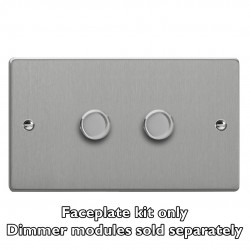 Varilight WDED2.BS Brushed Steel 2-Gang Matrix Kit For Rotary Dimmers (Twin Plate)