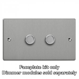 Varilight WDED2.BS Brushed Steel 2-Gang Matrix Kit For Rotary Dimmers (Twin Plate)
