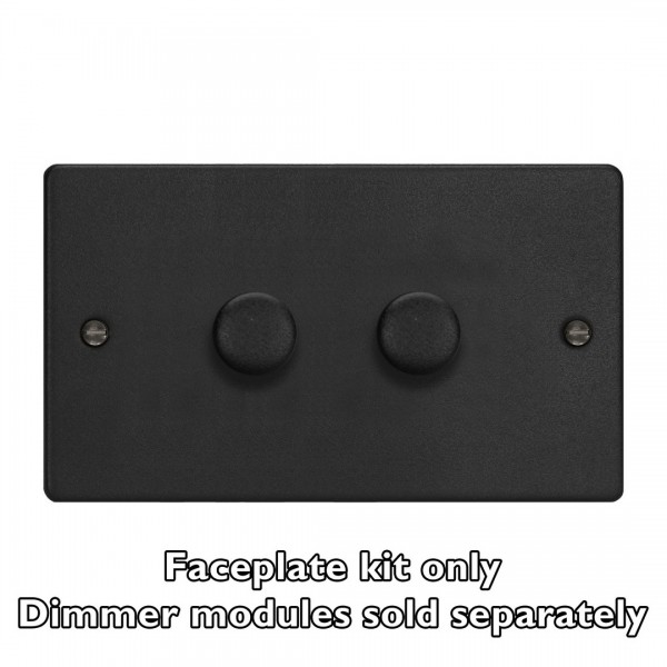 Varilight WDED2.MB Matt Black 2-Gang Matrix Kit For Rotary Dimmers (Twin Plate)