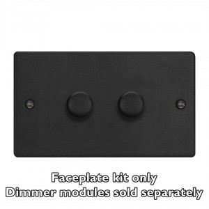 Varilight WDED2.MB Matt Black 2-Gang Matrix Kit For Rotary Dimmers (Twin Plate)