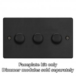 Varilight WDED3.MB Matt Black 3-Gang Matrix Kit For Rotary Dimmers (Twin Plate)