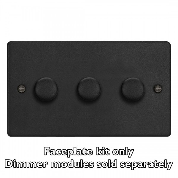 Varilight WDED3.MB Matt Black 3-Gang Matrix Kit For Rotary Dimmers (Twin Plate)
