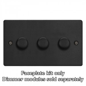Varilight WDED3.MB Matt Black 3-Gang Matrix Kit For Rotary Dimmers (Twin Plate)