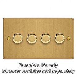 Varilight WDED4.BB Brushed Brass 4-Gang Matrix Kit For Rotary Dimmers (Twin Plate)