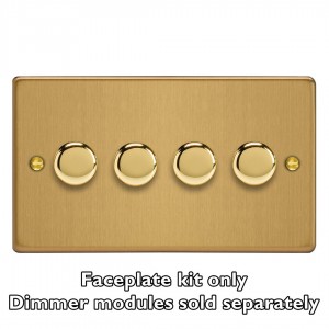 Varilight WDED4.BB Brushed Brass 4-Gang Matrix Kit For Rotary Dimmers (Twin Plate)
