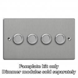 Varilight WDED4.BS Brushed Steel 4-Gang Matrix Kit For Rotary Dimmers (Twin Plate)
