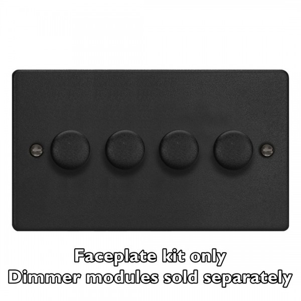 Varilight WDED4.MB Matt Black 4-Gang Matrix Kit For Rotary Dimmers (Twin Plate)