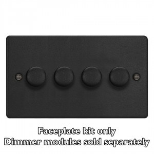 Varilight WDED4.MB Matt Black 4-Gang Matrix Kit For Rotary Dimmers (Twin Plate)