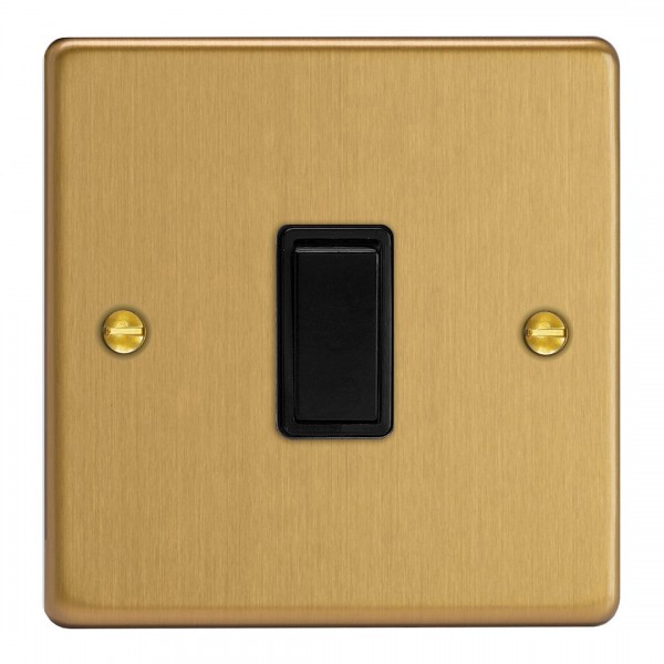 Varilight XDE1B.BB Brushed Brass 1-Gang 10A 1- or 2-Way Rocker Switch