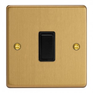 Varilight XDE1B.BB Brushed Brass 1-Gang 10A 1- or 2-Way Rocker Switch