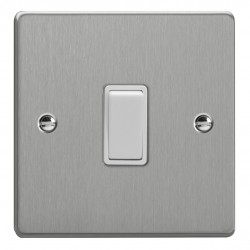 Varilight XDE1W.BS Brushed Steel 1-Gang 10A 1- or 2-Way Rocker Switch