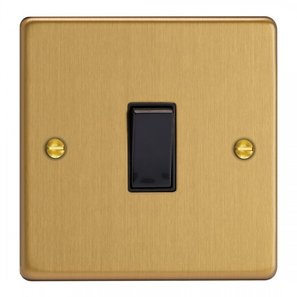 Varilight XDE20B.BB Brushed Brass 1-Gang 20A Double Pole Rocker Switch