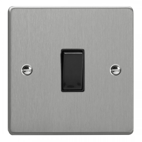 Varilight XDE20B.BS Brushed Steel 1-Gang 20A Double Pole Rocker Switch