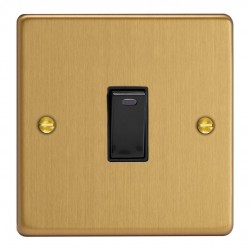 Varilight XDE20NB.BB Brushed Brass 1-Gang 20A Double Pole Rocker Switch with Neon Indicator Light