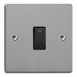 Varilight XDE20NB.BS Brushed Steel 1-Gang 20A Double Pole Rocker Switch with Neon Indicator Light