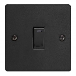 Varilight XDE20NB.MB Matt Black 1-Gang 20A Double Pole Rocker Switch with Neon Indicator Light