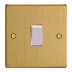 Varilight XDE20W.BB Brushed Brass 1-Gang 20A Double Pole Rocker Switch