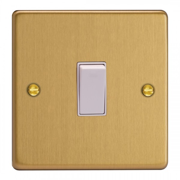 Varilight XDE20W.BB Brushed Brass 1-Gang 20A Double Pole Rocker Switch