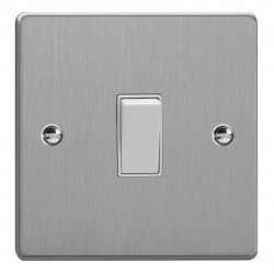 Varilight XDE20W.BS Brushed Steel 1-Gang 20A Double Pole Rocker Switch