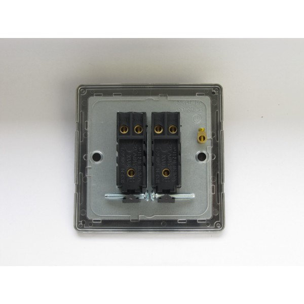 Varilight XDE2W.BS Brushed Steel 2-Gang 10A 1- or 2-Way Rocker Switch Varilight XDE2W.BS Brushed Steel 2-Gang 10A 1- or 2-Way Rocker Switch