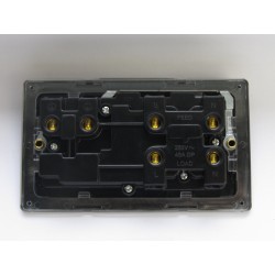 Varilight XDE45PB.BB Brushed Brass 45A Cooker Panel with 13A Double Pole Switched Socket Outlet (Red Rocker)