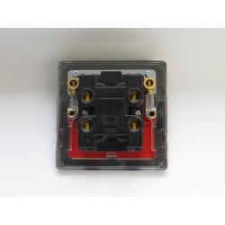 Varilight XDE45S.BS Brushed Steel 45A Cooker Switch (Single Plate/ Red Rocker)
