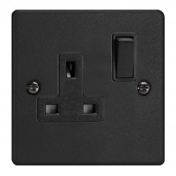 Varilight XDE4B.MB Matt Black 1-Gang 13A Double Pole Switched Socket