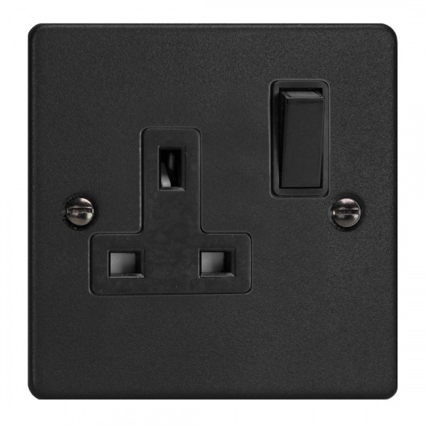 Varilight XDE4B.MB Matt Black 1-Gang 13A Double Pole Switched Socket