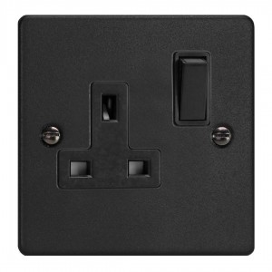 Varilight XDE4B.MB Matt Black 1-Gang 13A Double Pole Switched Socket