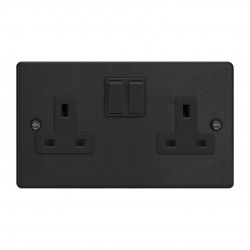 Varilight XDE5B.MB Matt Black 2-Gang 13A Double Pole Switched Socket
