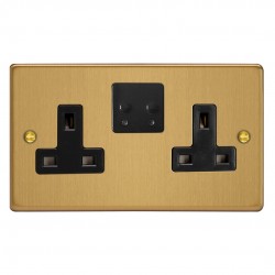Varilight XDE5VSB.BB Brushed Brass 2-Gang 13A WiFi Switched Socket for V-Pro Smart Supla