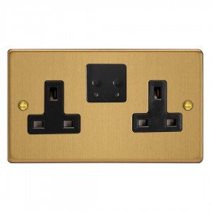Varilight XDE5VSB.BB Brushed Brass 2-Gang 13A WiFi Switched Socket for V-Pro Smart Supla