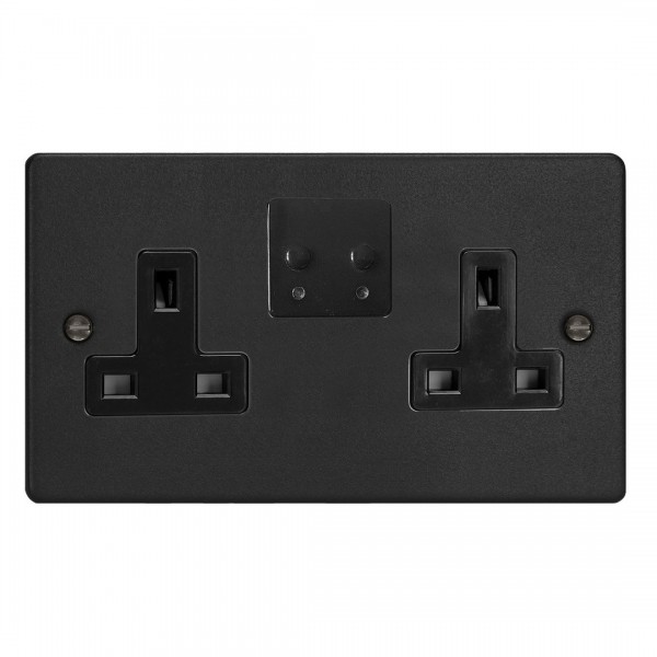 Varilight XDE5VSB.MB Matt Black 2-Gang 13A WiFi Switched Socket for V-Pro Smart Supla