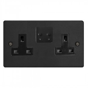 Varilight XDE5VSB.MB Matt Black 2-Gang 13A WiFi Switched Socket for V-Pro Smart Supla