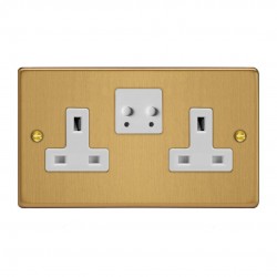 Varilight XDE5VSW.BB Brushed Brass 2-Gang 13A WiFi Switched Socket for V-Pro Smart Supla