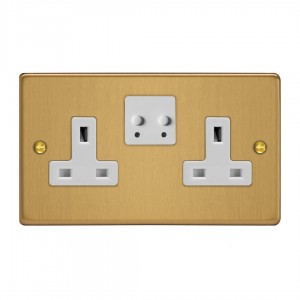 Varilight XDE5VSW.BB Brushed Brass 2-Gang 13A WiFi Switched Socket for V-Pro Smart Supla