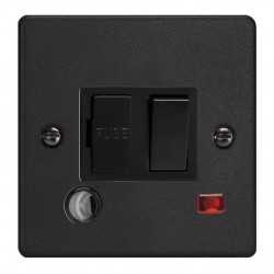 Varilight XDE6FONB.MB Matt Black 13A Switched Fused Spur with Neon with Flex Outlet