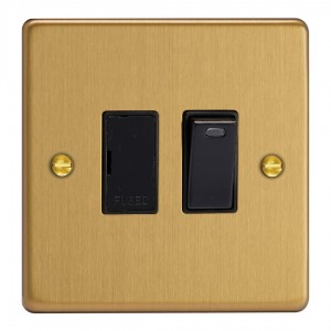 Varilight XDE6NB.BB Brushed Brass 13A Switched Fused Spur with Neon