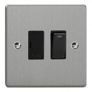 Varilight XDE6NB.BS Brushed Steel 13A Switched Fused Spur with Neon