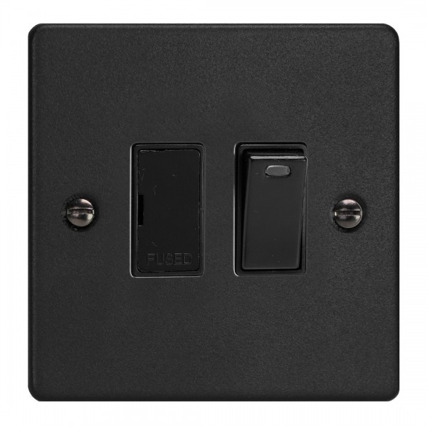 Varilight XDE6NB.MB Matt Black 13A Switched Fused Spur with Neon